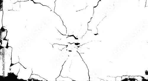 Cracked white background wall crack texture distressed cracked surface grunge wall cracked pattern on white and transparent background. Vector art