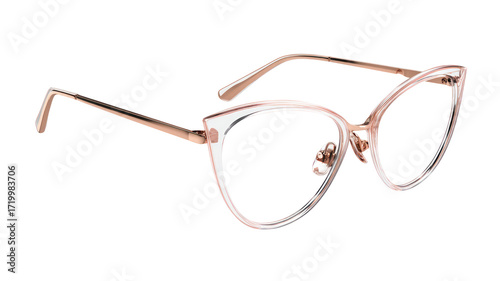 Fashionable cat eye glasses isolated on transparent background