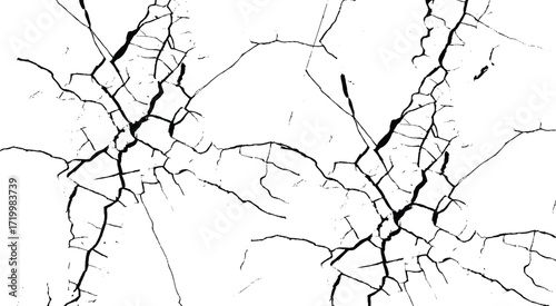 Cracked white background wall crack texture distressed cracked surface grunge wall cracked pattern on white and transparent background.
