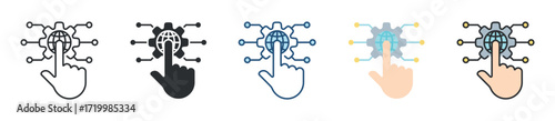 Digital Transformation Icon Set Multiple Style Collection