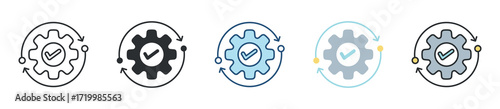Execution Icon Set Multiple Style Collection