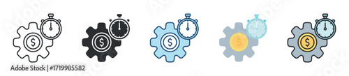 Efficiency Icon Set Multiple Style Collection