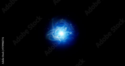 blue energy charging effect on black background