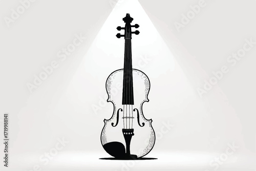 Violin Silhouette Vector — High-Quality Black Icon
