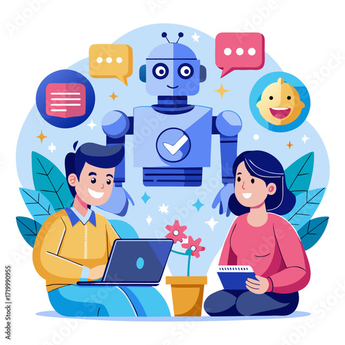 Vector illustration man and woman with a suitcase