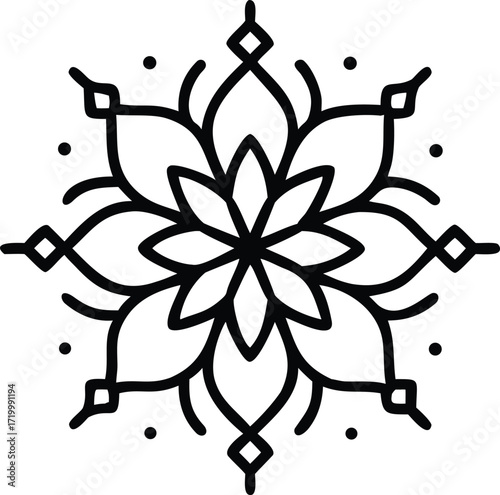 Elegant and intricate vector floral mandala design with perfect symmetry showcasing delicate petal patterns and a harmonious blend of vibrant colors for decorative applications