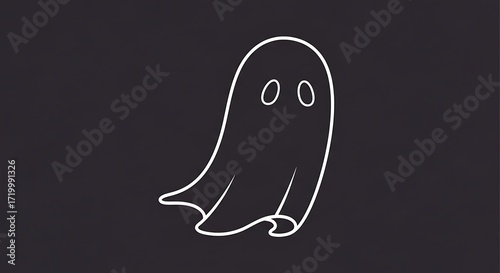 Minimalist phantom silhouette on black backdrop for spectral aesthetics