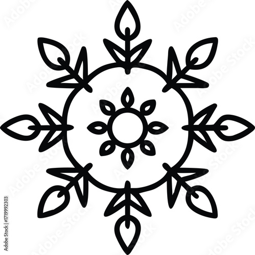 Intricate nature mandala design featuring layered organic elements and botanical motifs rendered in vibrant cmyk colors and grayscale for versatile use in illustrations and decorative art