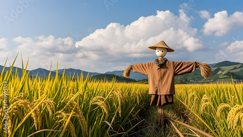 Scarecrow in Rice Paddy
