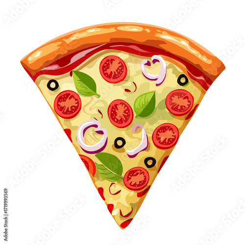 Pizza slice food isolated