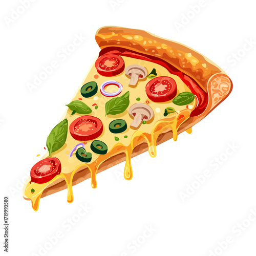 Pizza slice food isolated