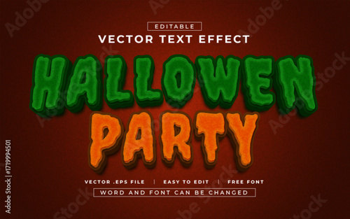Halloween Party 3D editable text effect style
