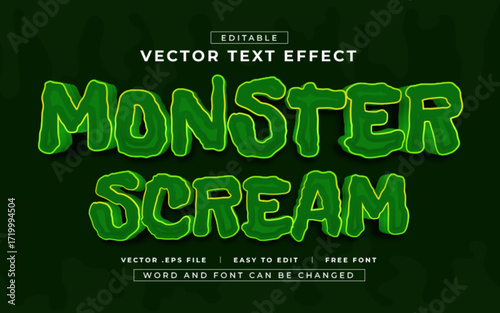 Monster Scream 3D editable text effect style