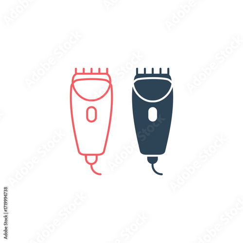 Hair clipper vector illustration icons set