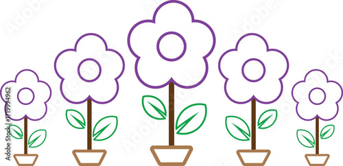 Professional Flower Tree Line Drawing Vector Pack – Elegant Botanical Silhouettes, Natural Growth Symbols, Garden Icons, and Creative Eco Logos