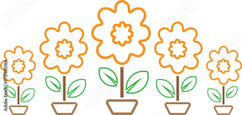 Botanical Flower Tree Line Vector Silhouette Pack – Environmental Graphic Elements, Plant Outlines, and Professional Logo Design Resources