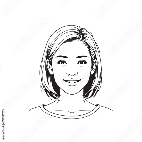 
Black and white line art of a cool woman playing guitar in casual outfit minimalist stylish illustration