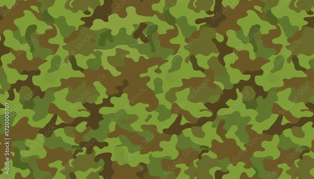 Seamless digital camo pattern in five shades of green and brown, army, concealment