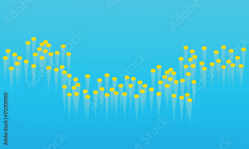 Background texture blue light drop. Lines shapes gradient blue glow. technology background template