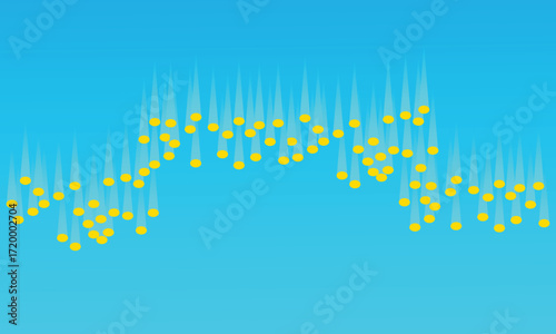 Background texture blue light drop. Lines shapes gradient blue glow. technology background template