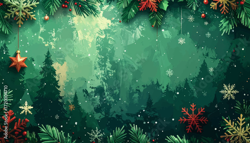 Festive Forest Fantasy A Winter Wonderland Christmas Backdrop with Sparkling Embellishments