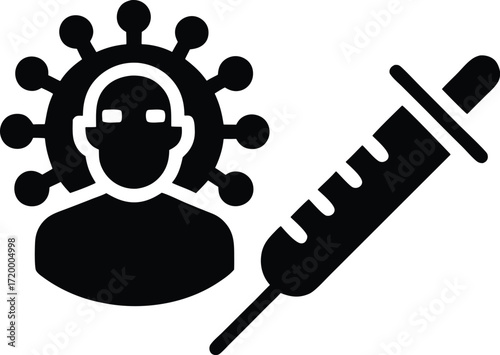 Virtual vaccination vector icon.eps