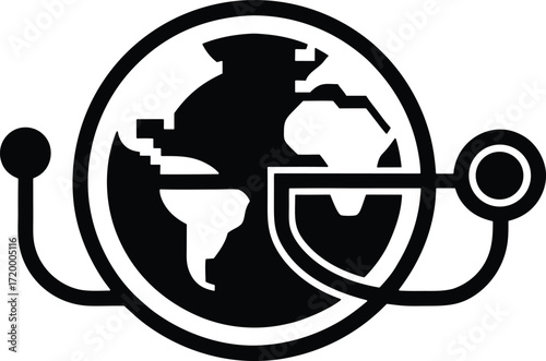 World telemedicine vector icon.