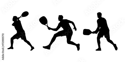 Collection of silhouettes of tennis players