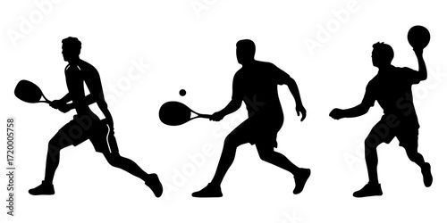 A tennis player man silhouette sports person design element