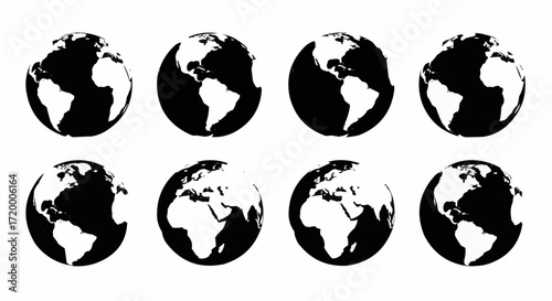 Diverse Earth Views Visualizing the Globe's Rotation Across Time, Highlighting Day and Night Patterns, and Illustrating Global Geography with Precision