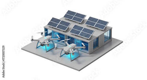 Sustainable Drone Operation Center Solar-Powered Drone Base