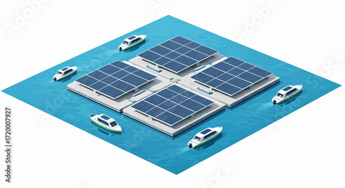 Floating Solar Panel Array Sustainable Energy Generation and Renewable Power