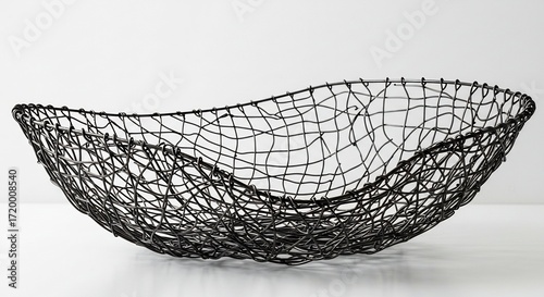 Wallpaper Mural 黒鉄線細工 優雅な曲線 繊細な網目模様 影が織りなす造形美. AI Generated Torontodigital.ca