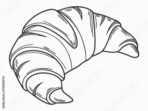 Vector art of croissant, a delicious pastry for breakfast or a snack