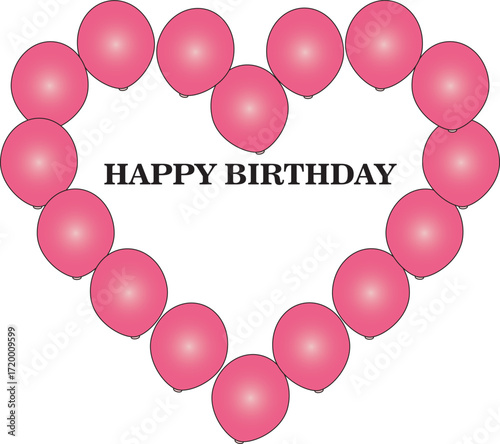BIRTHDAY BALOON, SET OF BALOON THAT MAKES A BEAUTIFUT HEART USING AS A PERFECT BIRTHDAY GIFT, BEST BIRTHDAY CELEBRATION DECORATION GIFT