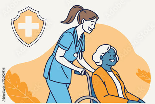 Compassionate Healthcare Vector with Medical Symbol