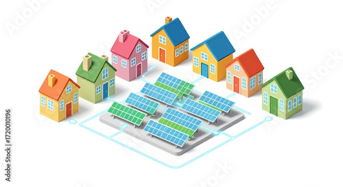 Sustainable Community with Solar Panels A Vision of Eco-Friendly Homes Powered by Renewable Energy Grid for Future Living
