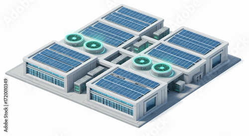 Aerial View of a Solar Panel Plant Powering a Sustainable Future