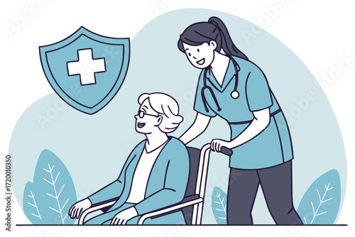 Old Age Support Vector with Hospital Background