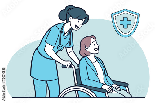 Hospital Aid Vector Illustration with Medical Icon