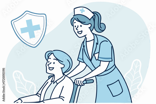 Compassionate Hospital Scene Vector Illustration