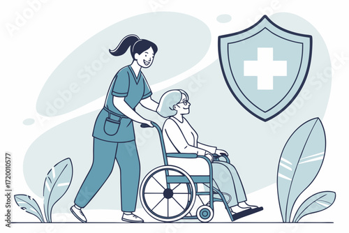 Hospital Environment Vector with Nurse and Patient