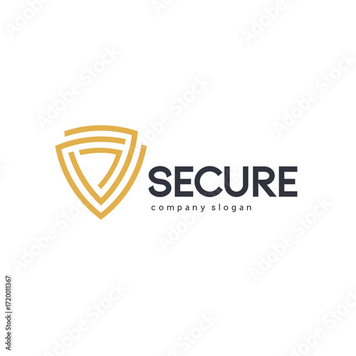 Vector logo design template. Abstract Shield sign. Letter V.
