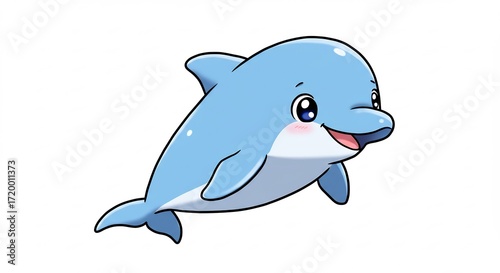 愛らしいイルカ 穏やかな光 笑顔輝く 海中散歩. AI Generated