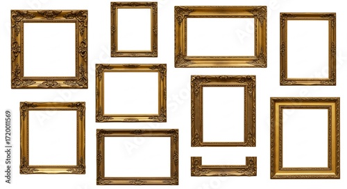 Wallpaper Mural 黄金色輝く豪華な額縁 様々なサイズ 上品な質感. AI Generated Torontodigital.ca