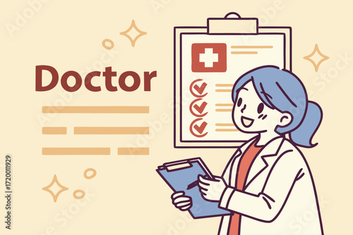Patient Record Vector Illustration with Plus Symbol