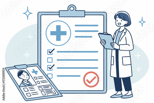 Patient History Vector with Medical Illustration