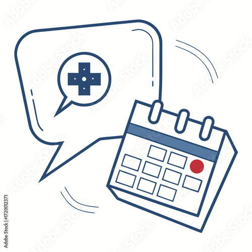 Medical appointment reminder with calendar icon