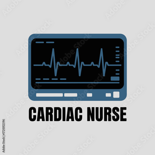Cardiac nurse monitor displaying heart rhythm