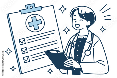 Clean and Modern Doctor Vector with Medical Record